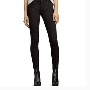 All Saints Mast Fit Skinny Black Jeans, Size w37